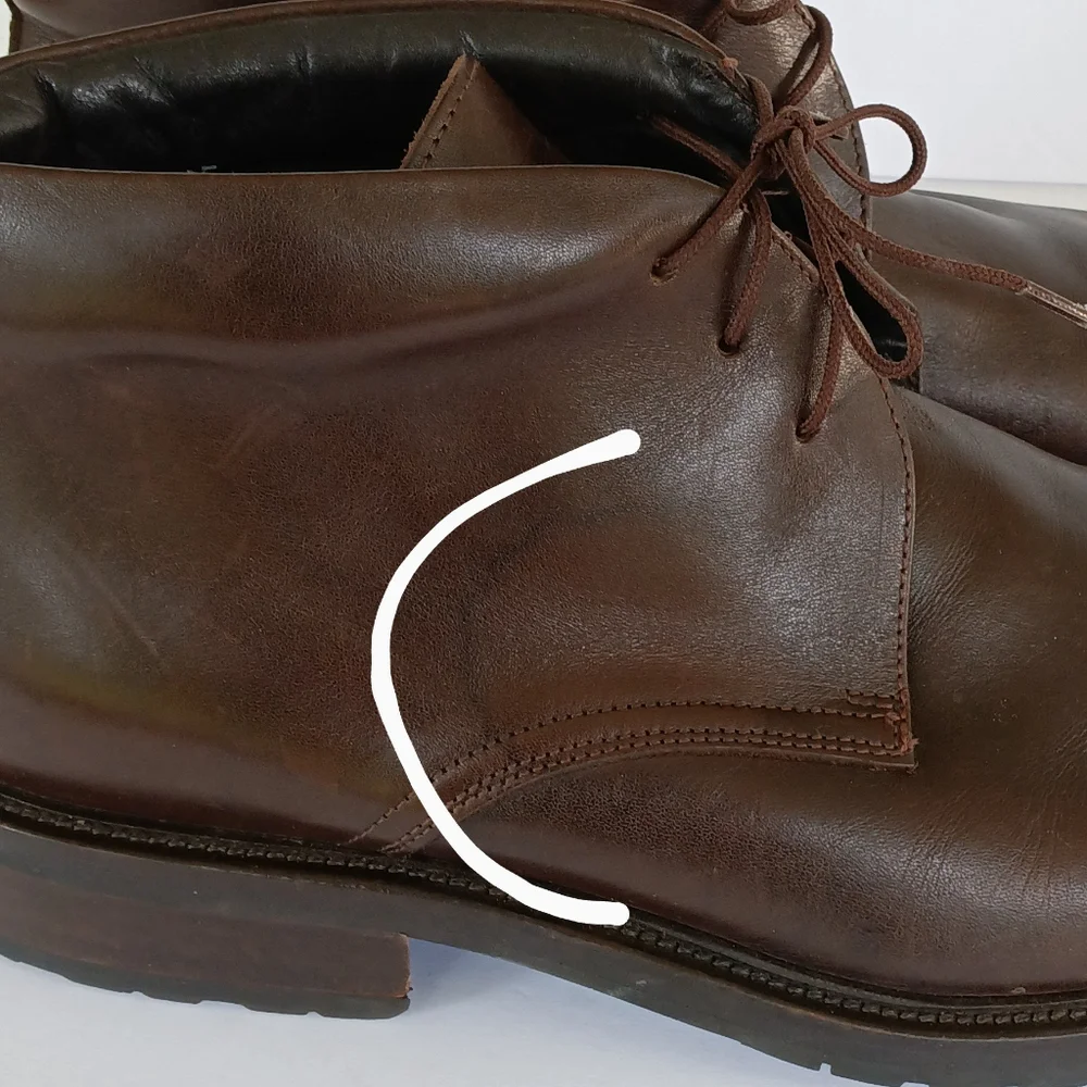 GORDON RUSH Dark Brown Leather Chukka w/ Rubber Sole EU 45/US12